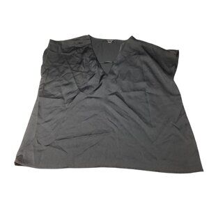 Forever 21: Black Short Sleeve V-neck Blouse, XS